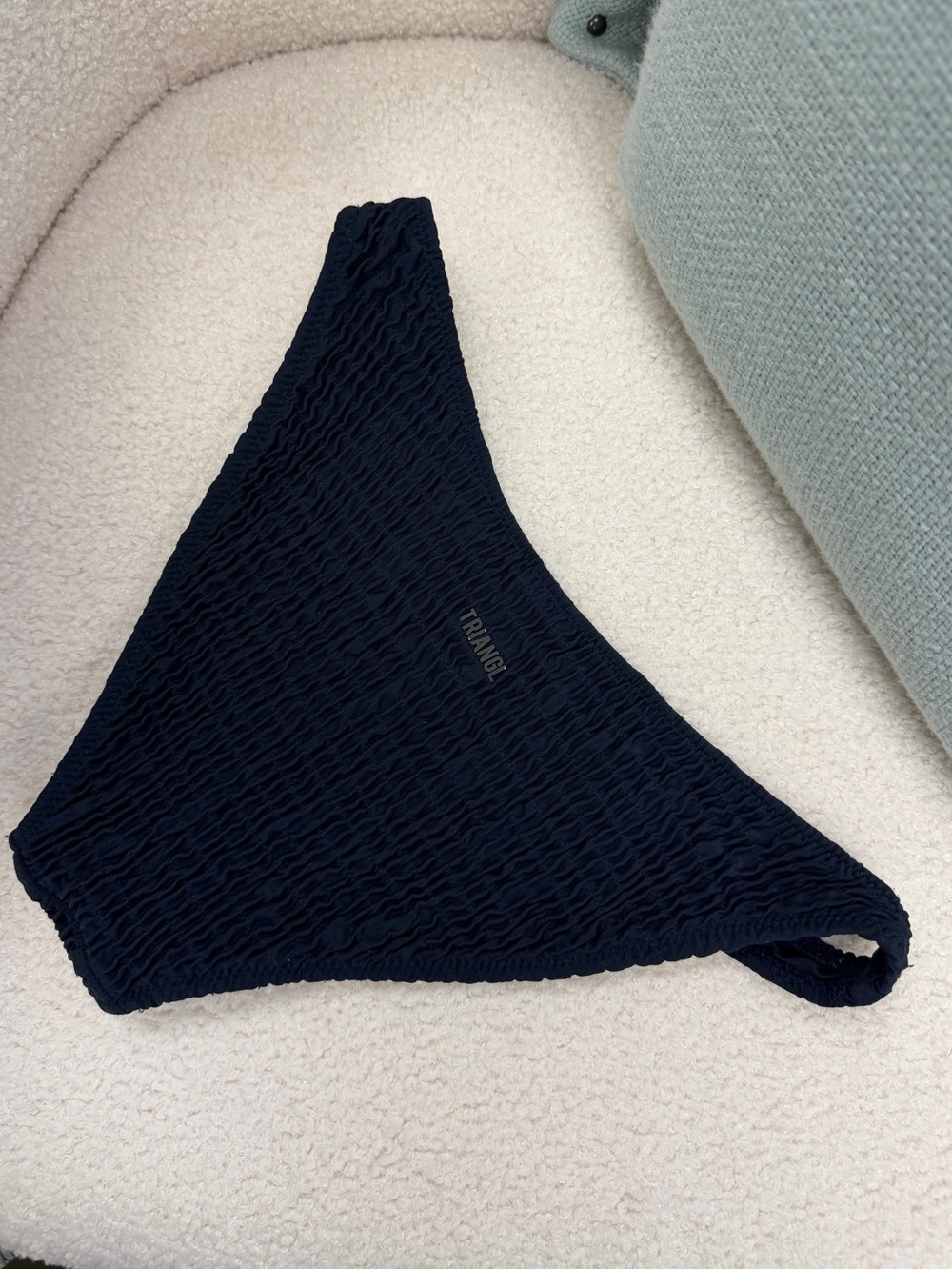 Triangl Crinkle Bikini Bottom Sz XS EUC in Navy Beach Pool Vacation Swim‎ Resort - Picture 8 of 9